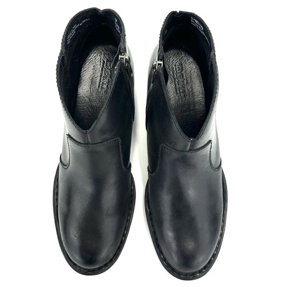 Born Women Black Western Ankle Boot Sz 8 Genuine Leather Cushioned Cowboy Bootie - Picture 4 of 15